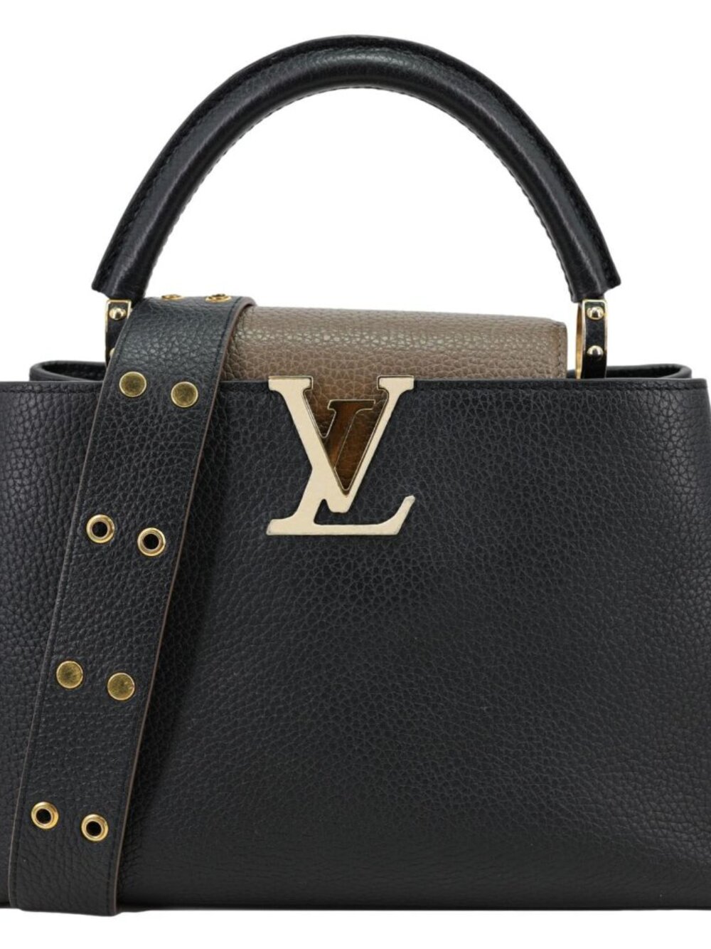 Louis Vuitton Capucine MM Taurillon Leather Crossbody Bag Black